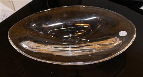 A Kosta Boda Glass Center Bowl Width 16 3/4 inches.