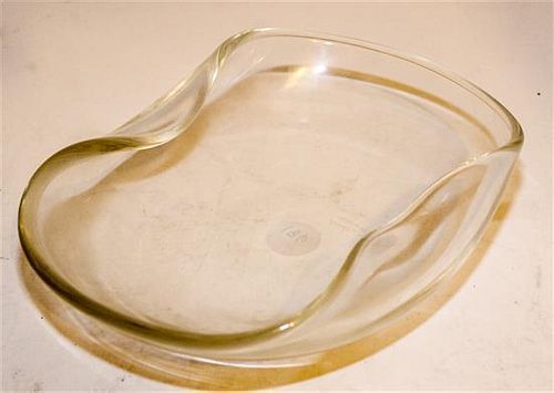 An Elsa Peretti for Tiffany & Co. Molded Glass Bowl Width 9 1/2 inches