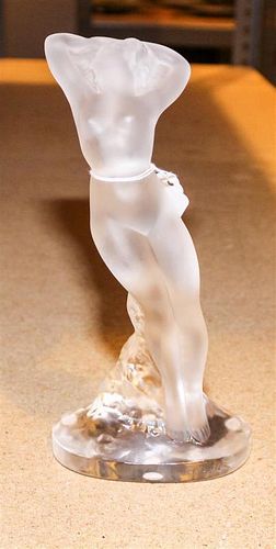 * A Lalique Molded and Frosted Glass Figural Group. Height 9 1/4 inches.