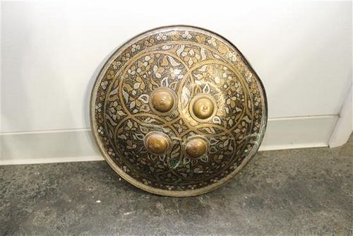 An Ottoman Style Mixed Metals Shield Diameter 14 inches.
