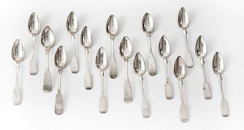 J. KEMPTER, COIN SILVER TEASPOONS, 11, + 5 OTHERS 