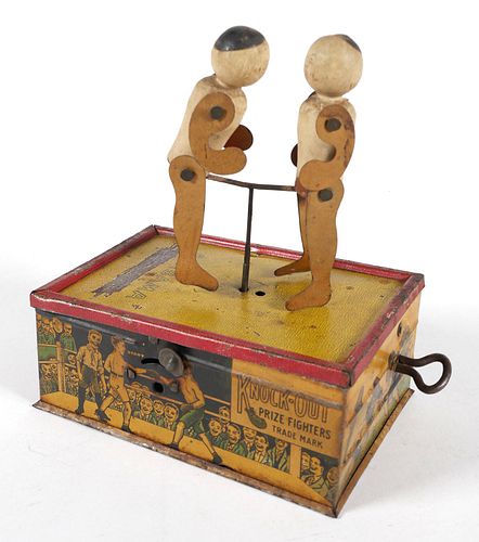 Antique Tin Litho Knock-Out Wind-up Toy
