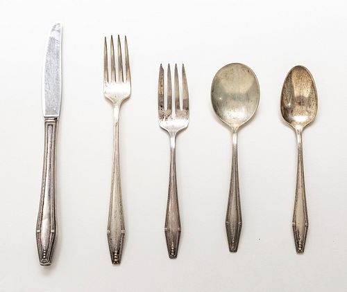 STERLING FLATWARE, STATE HOUSE, 33 PCS. 