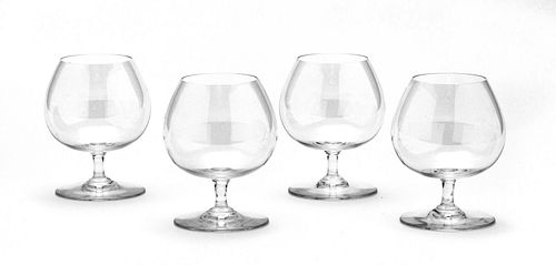 BACCARAT CRYSTAL BRANDY SNIFTERS, FOUR PIECES, H 4 1/2", DIA 3 1/2" 