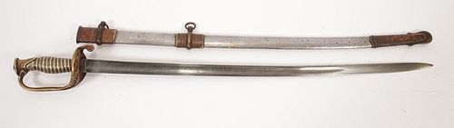 AMERICAN CIVIL WAR ERA SILVER GRIP PRESENTATION GRADE FOOT OFFICER'S SWORD, C. 1850S, L 38" OVERALL 