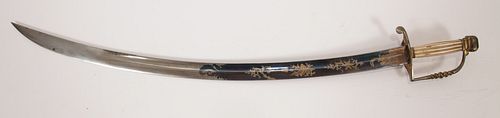 AMERICAN INFANTRY OFFICERS PILLOW POMMEL SABER, C. 1812-1815, L 35" OVERALL 