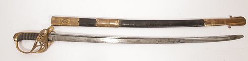 ENGLISH NAVAL OFFICER'S DRESS SWORD, H. OSBORN, BIRMINGHAM, C. 1830S, L 37 1/4" OVERALL 