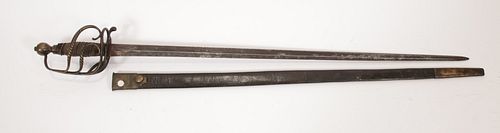 GRENADIER SWORD, AMERICAN REVOLUTIONARY WAR ERA C. 1760-1770, L 38" OVERALL 