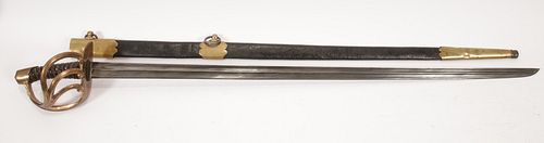 KLINGENTHAL, NAPOLEONIC HEAVY CAVALRY SWORD, XI CUIRASSIER C. 1810, L 44" OVERALL 