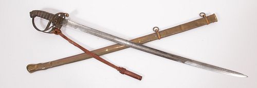 BRITISH PATTERN 1845 INFANTRY OFFICER'S SWORD, HENRY WILKINSON, PALL MALL, LONDON, SECOND HALF 19TH C., L 32 1/4" BLADE 