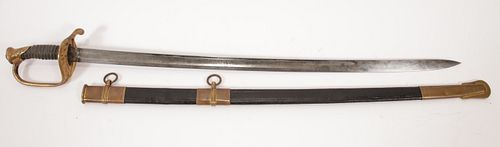WH HORSTMAN, AMERICAN CIVIL WAR PHILADELPHIA FOOT OFFICER SWORD, C. 1850, L 37" OVERALL 