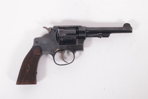 ***SMITH & WESSON 32 LONG HAND EJECTOR, DOUBLE ACTION REVOLVER .32 CAL., C. 1930S, L 4" BARREL, SN 419699 