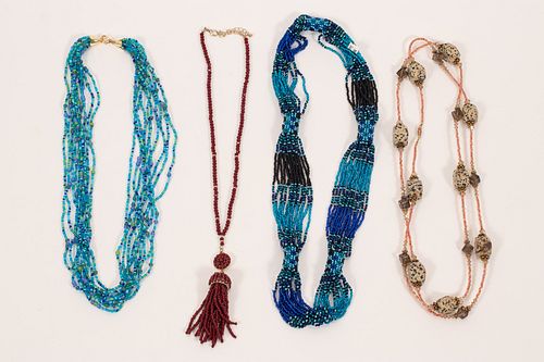 GUATEMALA SEED BEAD NECKLACE + 3 OTHERS 