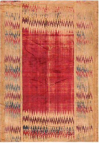 Ikat Silk Late 18th Century Possibly Kashan 3 ft 1 in x 2 ft 2 in (0.93m x 0.66 m)