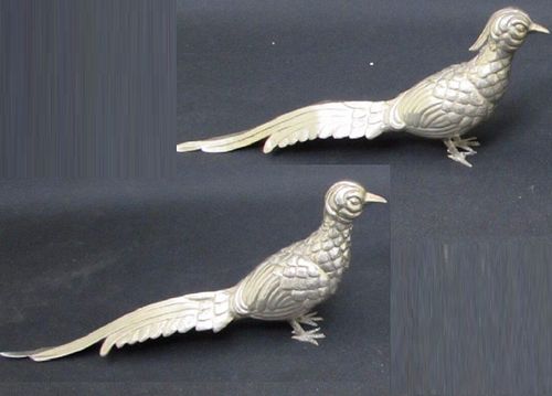 Spanish Sterling Silver Cock & Hen Pheasant 