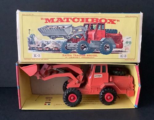 MATCHBOX KING SIZE  Hatra Orange Tractor Shovel K-3 & Original BOX