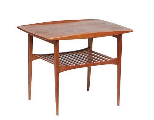 Danish Mid-Century Modern Teakwood Coffee Table, c. 1960, designed by Finn Juhl (Danish, 1912-1989), for France & Son, Serial #6430292, the raised edg