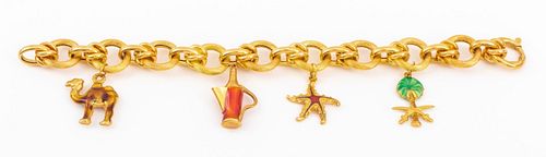 18K Yellow Gold Charm Bracelet