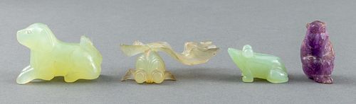 Chinese Jade & Rock Crystal Carvings of Animals, 4