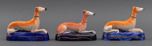 Group of Staffordshire Style Whippets, 3