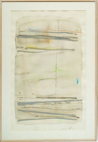 LARRY ZOX, USA 1936 - 06,  WATERCOLOR H 40" W 24" FROM EMMA LAKE SERIES 