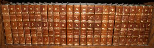 SIR WALTER SCOTT, 1852, TWENTY-FIVE VOLUMES, "WAVERLEY NOVELS" 