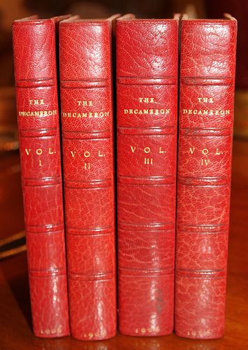 THE DECAMERON BY M. GIOVANNI BOCCACCIO, 1906, FOUR VOLUMES 