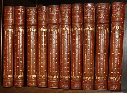 JANE AUSTEN, 1907, TEN VOLUMES, "THE NOVELS OF JANE AUSTIN" 