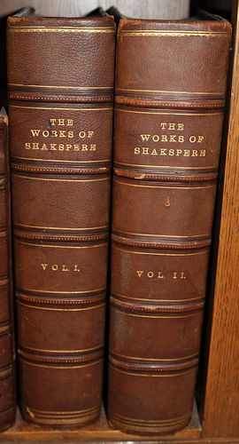 THE WORKS SHAKESPEARE C.1860-70S TWO VOLUMES 