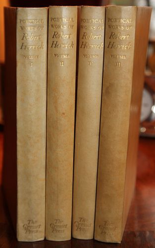 THE POETICAL WORKS OF ROBERT HERRICK, 1928, FOUR VOLUMES 