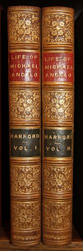 THE LIFE OF MICHAEL ANGELO BUONARROTI BY JOHN S. HARFORD, 1857, TWO VOLUMES 