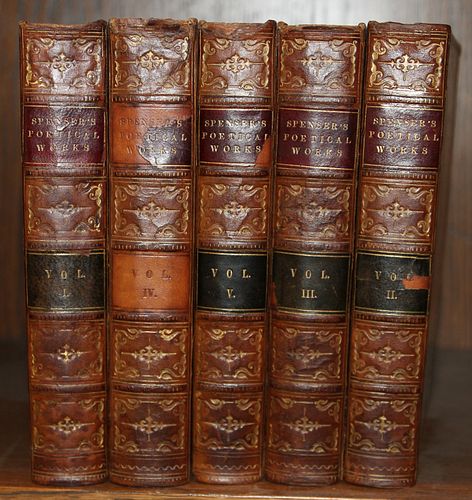 THE POETICAL WORKS OF EDMUND SPENSER 1855 5 BOOKS 