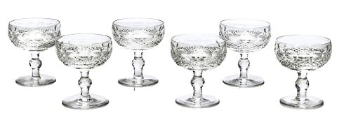 WATERFORD 'COLLEEN' CRYSTAL CHAMPAGNE/SHERBETS, 12 PCS, H 4.5", DIA 3.75"