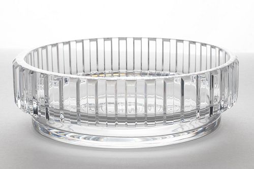 BACCARAT CRYSTAL ROUND CENTERPIECE H 3" DIA 9.5" "ROTARY" 