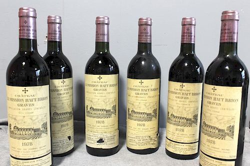 6 Bottles Chateau La Mission Haut Brion 1978 Wine.