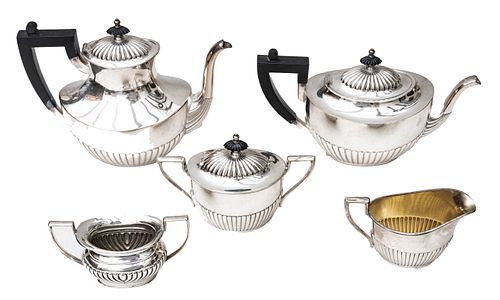 GORHAM & CO. (AMERICAN, 1831) SILVER PLATED TEA SERVICE, 5 PCS. 