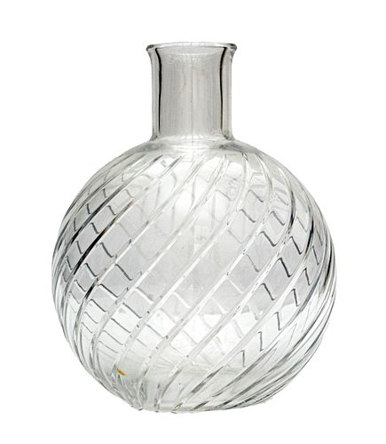 BACCARAT 'CYCLADES' CRYSTAL FLOWER VASE, H 10", DIA 7.5" 