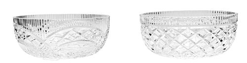 WATERFORD QUALITY, CRYSTAL BOWLS, GROUP OF 2, DIA 8" EACH 