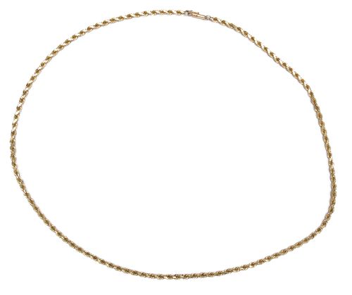 14KT YELLOW GOLD NECKLACE, L 24", T.W. 31 GR 