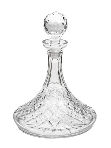 WATERFORD, IRISH CRYSTAL CAPTAIN'S DECANTER H 11" DIA 8" 