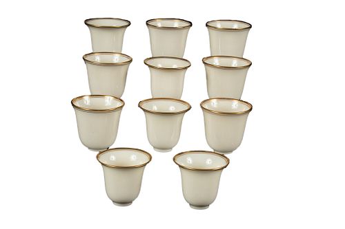 LENOX PORCELAIN AFTER DINNER CUP INSERTS, LOT OF 10 H 2 1/4" DIA 2 1/4" 