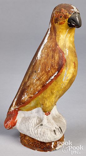 Large Pennsylvania chalkware parrot, 19th c.