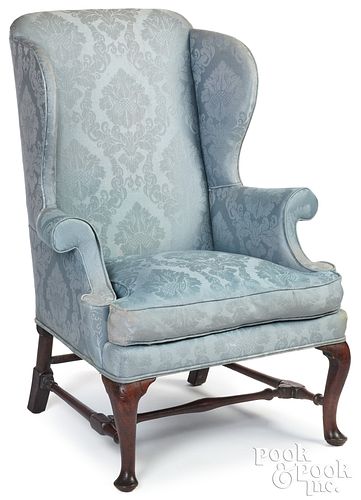 George II Queen Anne walnut wing chair, ca. 1745