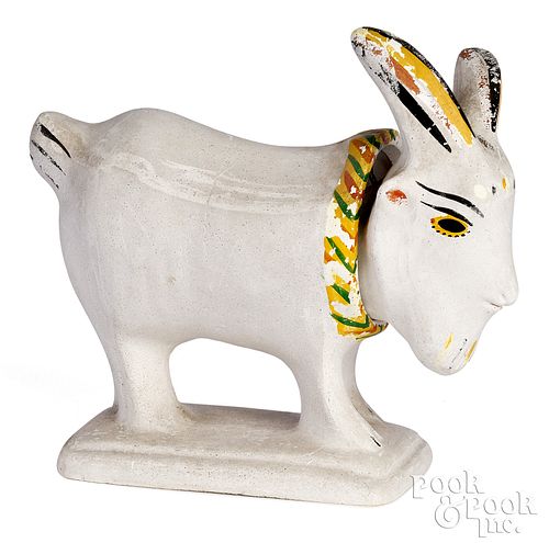 Pennsylvania chalkware goat nodder, 19th c.
