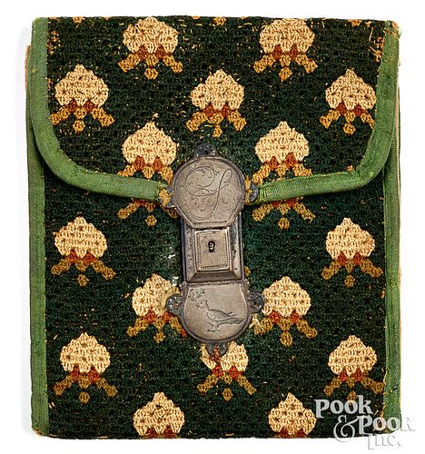 Small embroidered pocket book, 18th c.