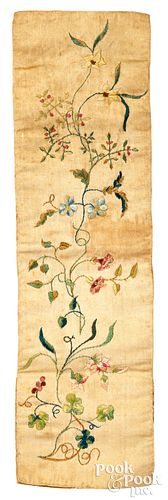 Silk embroidered sewing pocket, 18th/19th c.