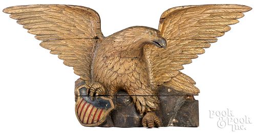 Large carved and painted American eagle, 19th c.