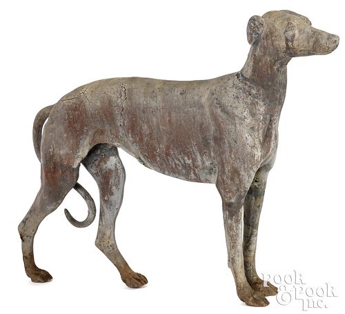 Lead garden whippet, late 19th c.