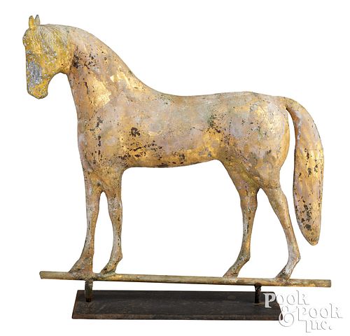 Small full-bodied copper horse weathervane
