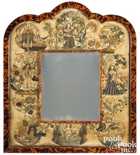 Charles II stumpwork mirror, ca. 1670